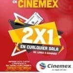 Cinemex: 2×1 en todas las salas de lunes a domingo del 1 al 7 de Enero 2018