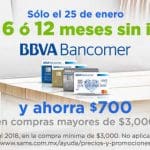 Sams Club: $700 de descuento con BBVA Bancomer 25 de Enero 2018
