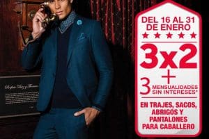 Sears: 3×2 en trajes, sacos, abrigos y pantalones para caballero enero 2018