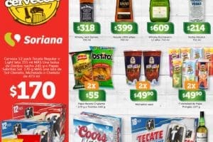 Soriana: Jueves Cervecero Ofertas Vinos y Licores 1 de Febrero 2018