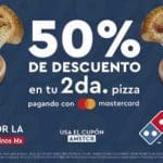 Domino's Pizza 50% de descuento en la segunda pizza con Mastercard