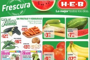 Frutas y Verduras HEB del 15 al 21 de Mayo de 2018