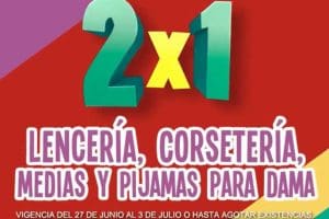 Julio Regalado 2018: 2×1 en lencería, corsetería, medias y pijamas para dama