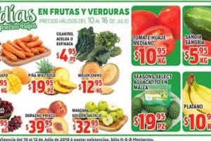 Frutas y verduras HEB del 10 al 16 de julio 2018