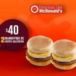 Martes de McDonald's Cupon 2 McMuffins de Huevo con Salchicha por $40