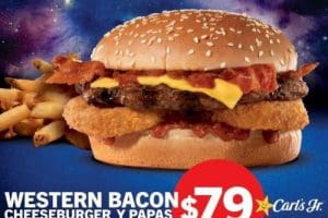 Carl’s Jr:  Promoción Western Bacon Cheeseburger con papas a solo $79