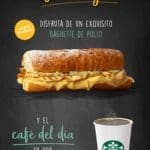 Starbucks: Café del día GRATIS en la compra de un baguette de pollo
