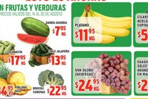 Frutas y Verduras HEB del 14 al 20 de agosto 2018