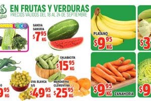 Frutas y Verduras HEB del 18 al 24 de septiembre 2018