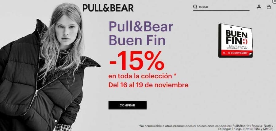 Ofertas Pull Bear El Buen Fin 2018 - 15%