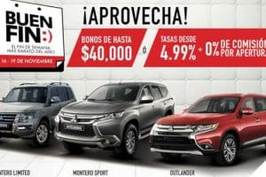El Buen Fin 2018 Mitsubishi: Bonos de hasta $40,000 ó 0% de comisión