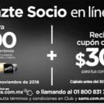 El Buen Fin 2018 Sam's Club: Membresía en $300 y cupón de $300 pesos