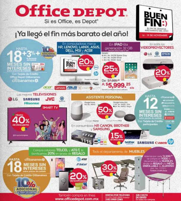 Folleto de ofertas Office Depot El Buen Fin 2018