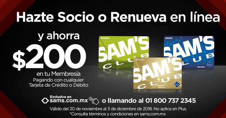 Sam's Club: Hazte socio o renueva y ahorra $200 en tu membresía Sams