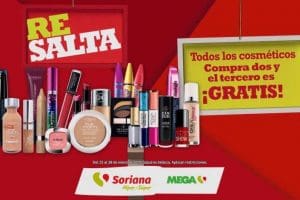 Ofertas Soriana y MEGA Soriana: 3×2 en cosméticos del 25 al 28 de enero 2019