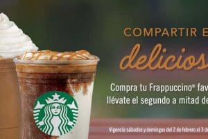 Starbucks: 50% de descuento en segundo frapuccino al 03 de marzo 2019