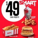Ofertas KFC Menú Smart Paquetes con precios desde $49