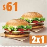 Burger King 2×1 en Whopper sin queso a solo $61