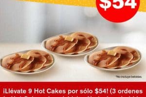 Cupones McDonald’s: 9 hotcakes por sólo $54 pesos