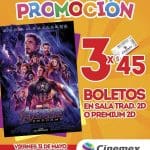 Cinemex: Matinée Película Avengers Endgame a $15 ó 3 boletos por $45