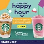 Happy Hour Starbucks: 2x1 en frappuccino de 3 a 5pm Junio 2019