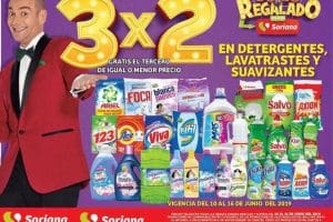 Julio Regalado 2019 Soriana: 3×2 en detergentes, lavatrastes y suavizantes