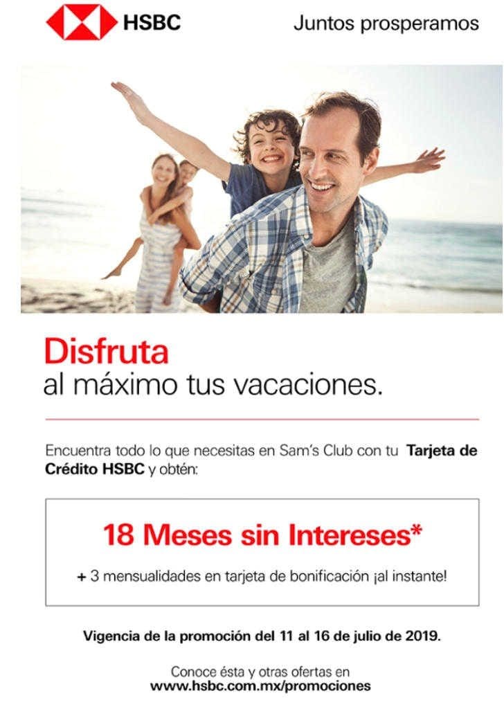 Sam's Club: 18 meses sin intereses y 3 meses de bonificación con HSBC