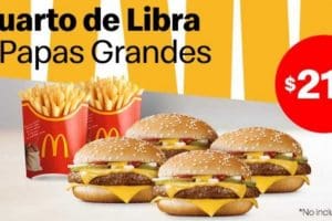 McDonald’s: 4 cuarto de libra + 2 papas grandes a solo $214 del 2 al 31 de agosto