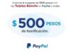 Banorte y PayPal: $500 de bonificación acumulando 4 compras de 500