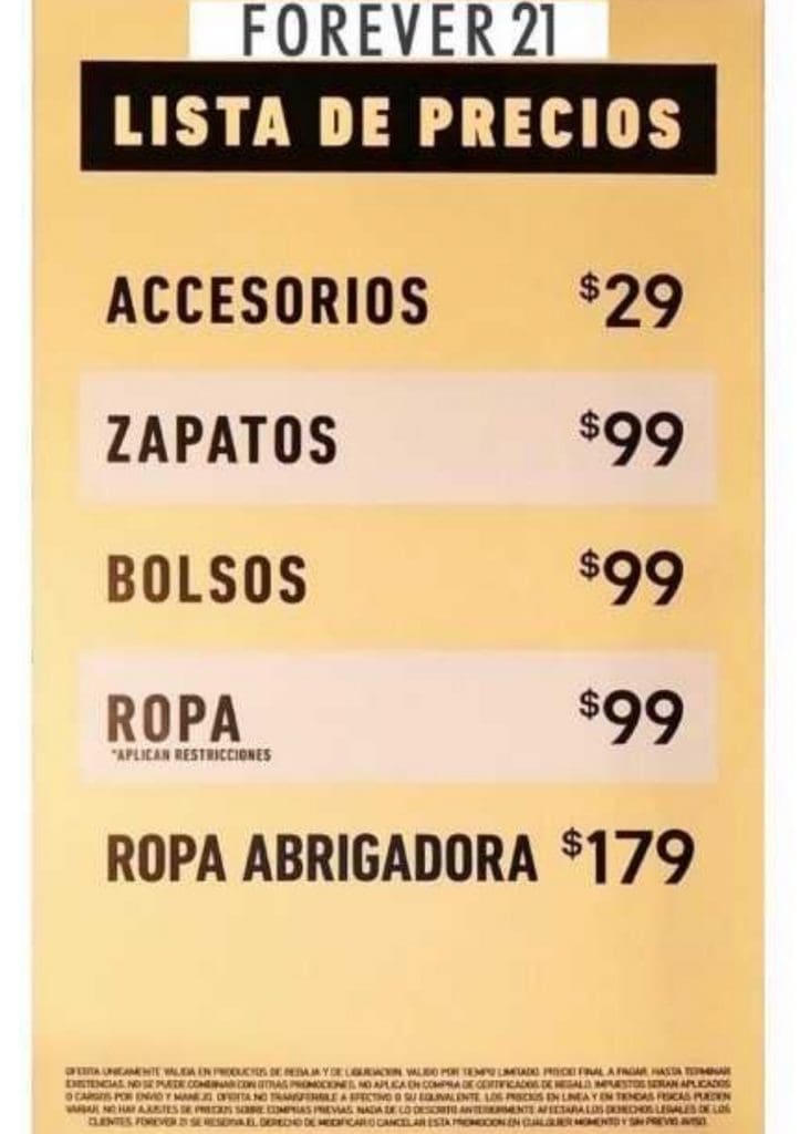 Gran Maratón de Rebajas en Forever 21 al 14 de octubre