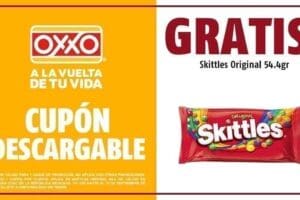 Oxxo: Gratis Skittles Original 54.4gr descargando cúpon