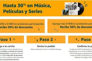 Amazon México: Hasta 30% de descuento en música, películas y series