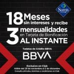 Black Friday 2019 Sams Club: 18 meses sin intereses y 3 de bonificación con BBVA Bancomer 1