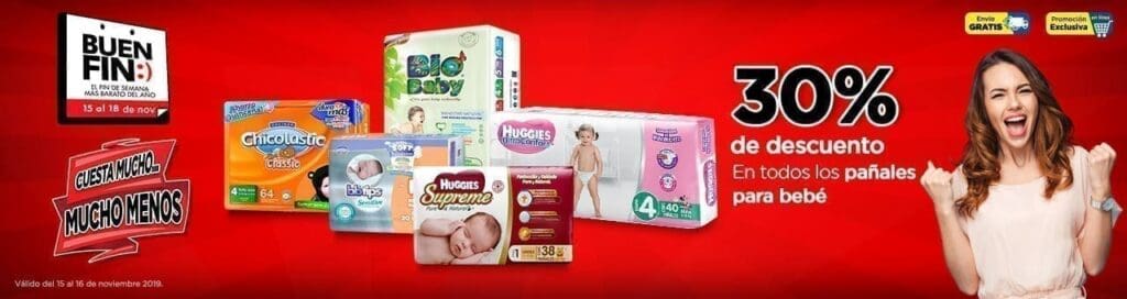 Ofertas Chedraui Buen Fin 2019: 30% de descuento en todos los pañales