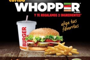 Promociones Burger King Buen Fin 2019: 3×2 en Whopper y 2 ingredientes gratis