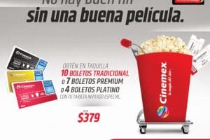 Promociones Cinemex Buen Fin 2019: Hasta 10 boletos por $379