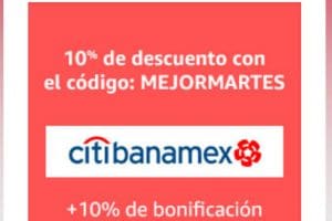 Amazon El Mejor Martes: Cupón 10% de descuento + 10% con Citibanamex