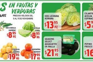 Frutas y Verduras HEB del 5 al 11 de noviembre 2019