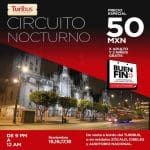 Promoción Turibus Buen Fin 2019: Circuito nocturno a $50 + 2 niños gratis