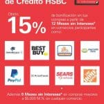 Promociones HSBC El Buen Fin 2019: 15% de bonificación y 12 msi en tiendas