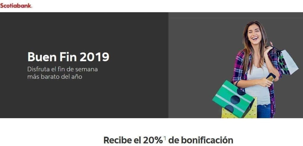Scotiabank Buen Fin 2019: 20% de bonificación durante el buen fin