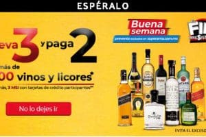 Promoción Superama Buen Fin 2019: 3×2 en vinos y licores