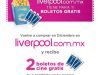 Promoción Liverpool 2 boletos de cine gratis en compras online diciembre