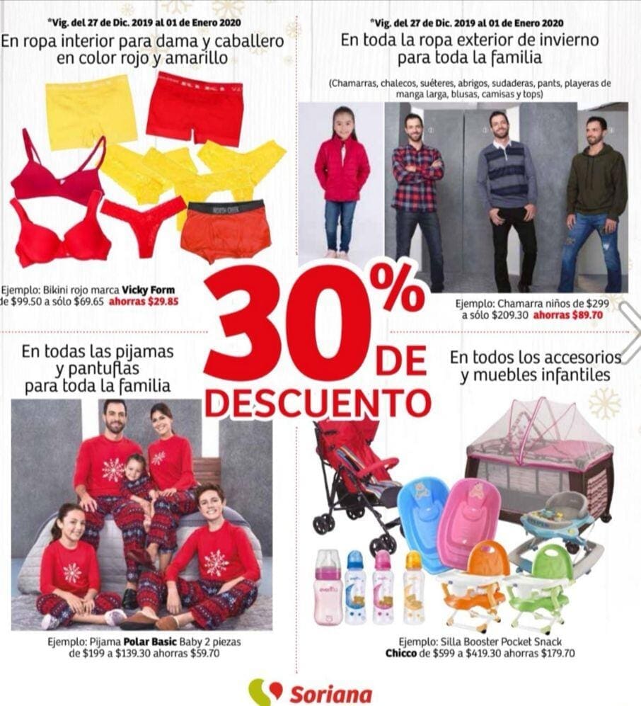 Soriana Híper: 30% de descuento en ropa interior, exterior de invierno y más