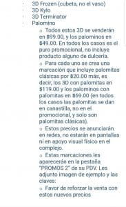 Promociones Cinemex Palomeras 3D a $99 y palominos a $49 2
