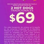 Cinepolis - Cupón de 2 hot dogs tradicionales por $69 pesos