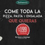 italianni's pizza Come toda la pizza, pasta y ensalada que quieras por $199