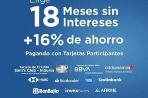 Sams Club – 18 meses sin intereses y 3 de bonificación del 10 al 13 de enero 2020