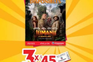 Cinemex – Matinée de Jumanji: el siguiente nivel 3 boletos por $45 pesos