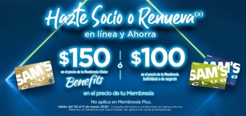 Membresías Sam's Club Hazte Socio o Renueva en Línea‎ y Ahorra $150
